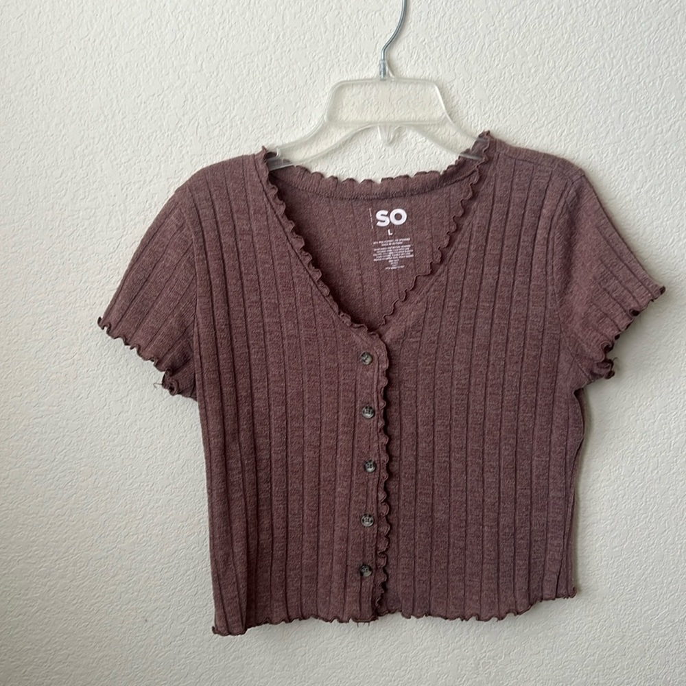 Brown Crop sweater top